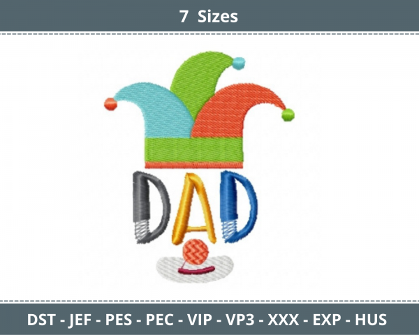 Dad Word art  Embroidery Design - Machine Embroidery Pattern - 7 Sizes - Instant Download Machine Embroidery Designs