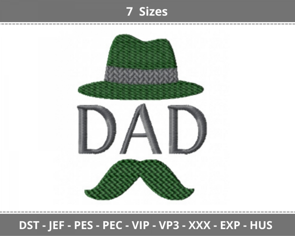 Dad Word art  Embroidery Design - Machine Embroidery Pattern - 7 Sizes - Instant Download Machine Embroidery Designs