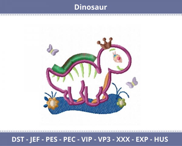 Baby Dinosaur Embroidery Design - Dino - machine Embroidery Pattern - Instant Download Machine Embroidery Designs