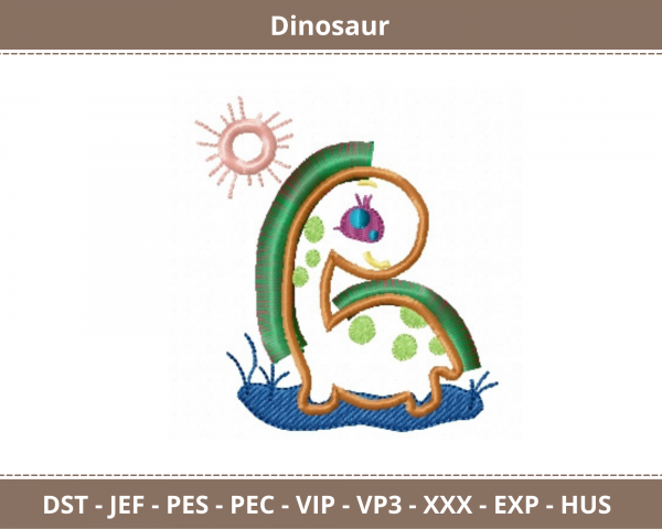 Baby Dinosaur Embroidery Design - Dino - machine Embroidery Pattern - Instant Download Machine Embroidery Designs