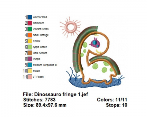 Baby Dinosaur Embroidery Design - Dino - machine Embroidery Pattern - Instant Download Machine Embroidery Designs