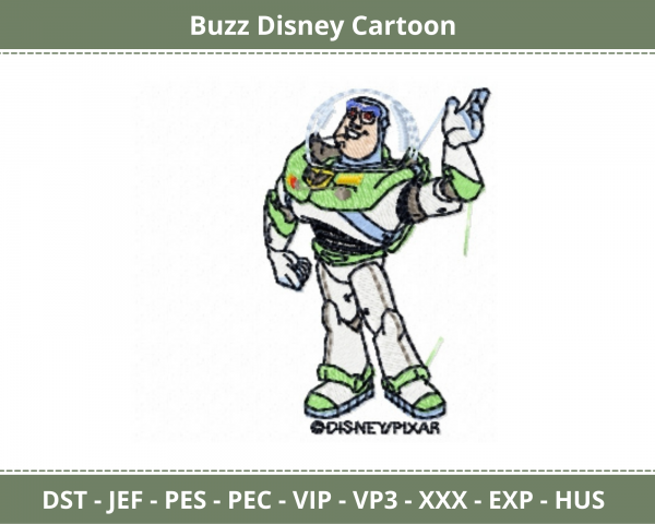 Buzz Toy Story Cartoon Embroidery Design - Machine Embroidery Pattern - Instant Download Machine Embroidery Designs