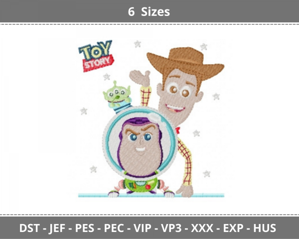 Toy Story Embroidery Design -  Machine Embroidery Pattern - 6 Sizes - Instant Download Machine Embroidery Designs