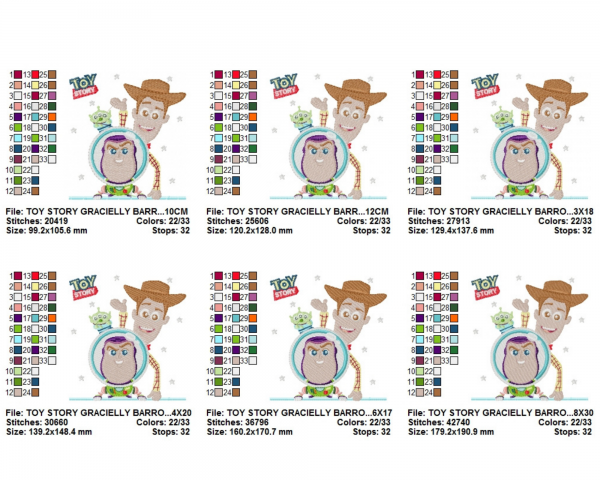 Toy Story Embroidery Design -  Machine Embroidery Pattern - 6 Sizes - Instant Download Machine Embroidery Designs