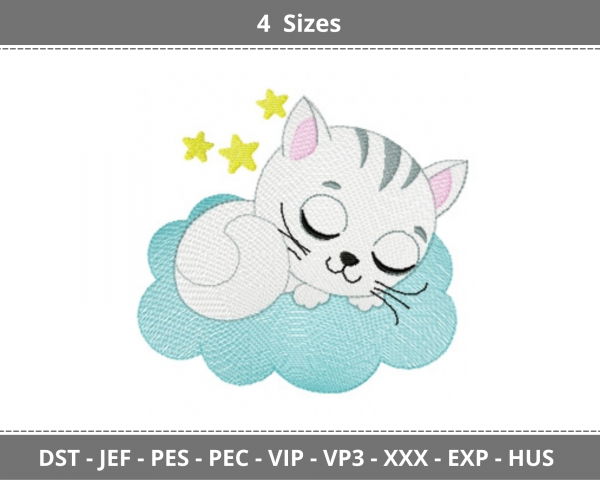 Cat Embroidery Design - Animal - Machine Embroidery Pattern – 4 Sizes -  Instant Download Machine Embroidery Designs