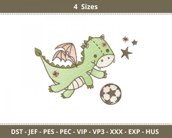 Dinosaur Embroidery Design - Animal - Machine Embroidery Pattern - 4 Sizes - Instant Download Machine Embroidery Designs