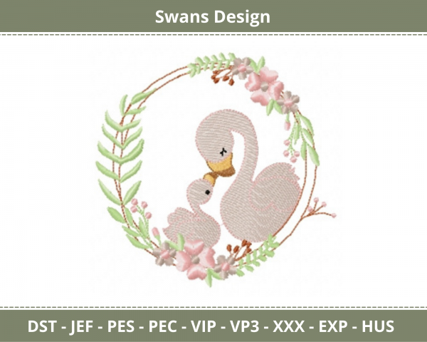 Swan Embroidery Design - Bird - machine Embroidery Pattern - Instant Download Machine Embroidery Designs