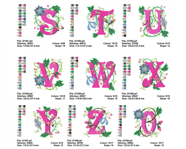 Alphabet & Numbers  Embroidery Design  Bundle - Font - Monogram - Numbers - Machine Embroidery Pattern - Instant Download Machine Embroidery Designs
