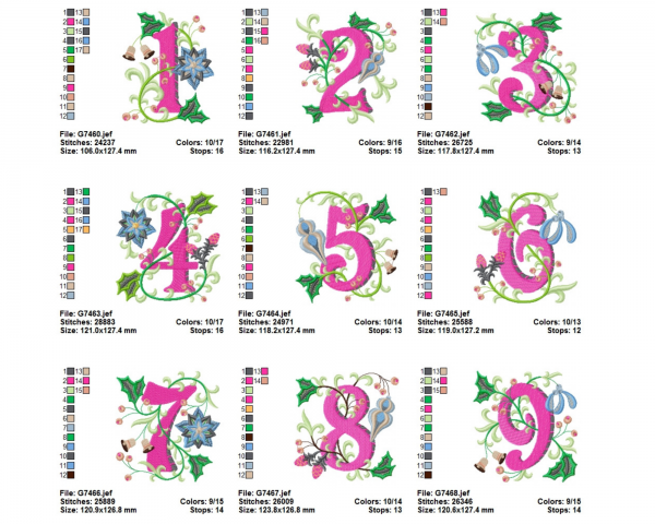 Alphabet & Numbers  Embroidery Design  Bundle - Font - Monogram - Numbers - Machine Embroidery Pattern - Instant Download Machine Embroidery Designs
