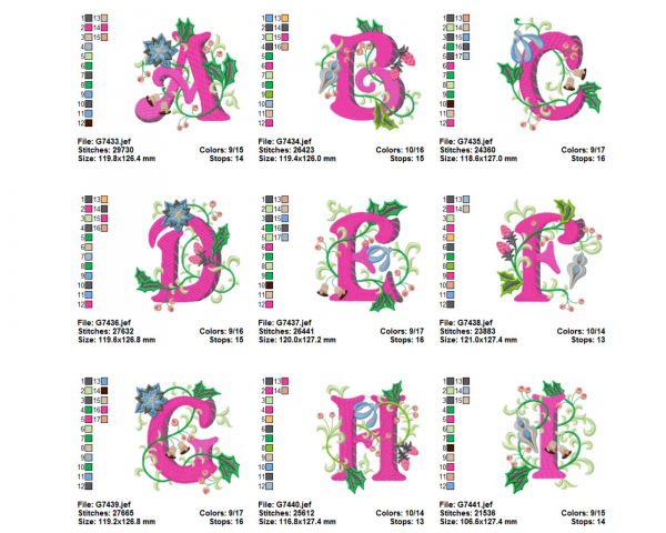 Alphabet & Numbers  Embroidery Design  Bundle - Font - Monogram - Numbers - Machine Embroidery Pattern - Instant Download Machine Embroidery Designs