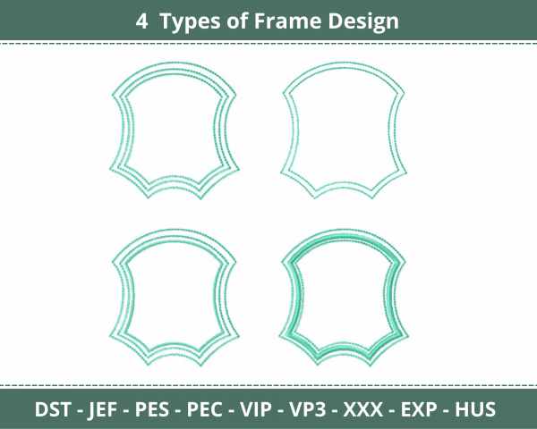 Frame Embroidery Design - Machine Embroidery Pattern - 4 Types - Instant Download  Machine Embroidery Designs