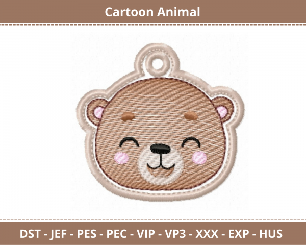 Cartoon Animal Embroidery Design - Machine Embroidery Pattern - Instant Download Machine Embroidery Designs