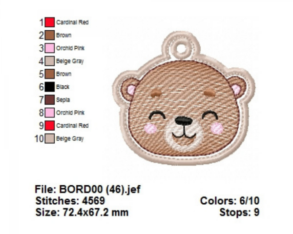 Cartoon Animal Embroidery Design - Machine Embroidery Pattern - Instant Download Machine Embroidery Designs