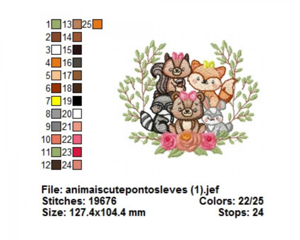 Baby Animal Embroidery Design -  Machine Embroidery Pattern -  Instant Download Machine Embroidery Designs