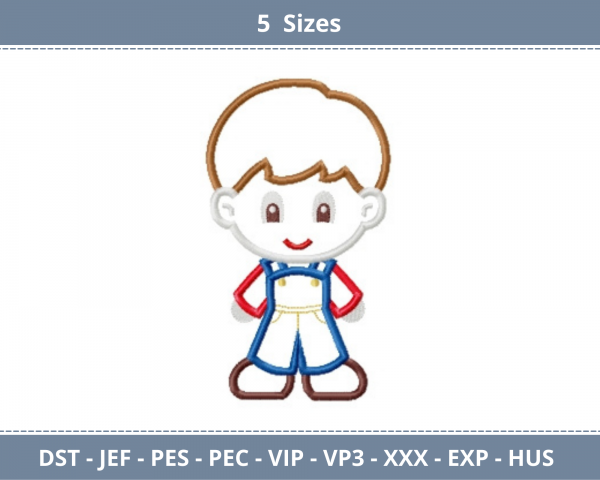 Standing Farm Boy Embroidery Design - Machine Embroidery Pattern - 5 Sizes - Instant Download Machine Embroidery Designs