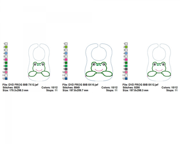 Baby Bibs Embroidery Design - Machine Embroidery Pattern - 3 Sizes - Instant Download Machine Embroidery Designs