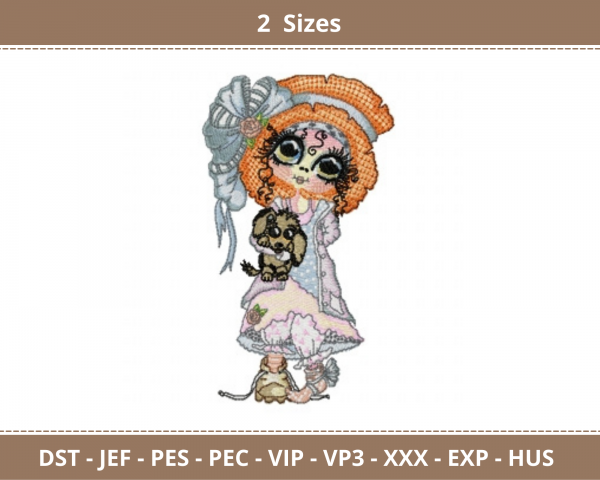 Pickles and Petra Doll Embroidery Design - Machine Embroidery Pattern - 2 Sizes - Instant Download Machine Embroidery Designs