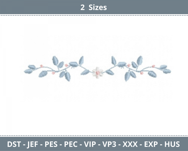 Border Embroidery Design - machine Embroidery Pattern - 2 Sizes - Instant Download Machine Embroidery Designs