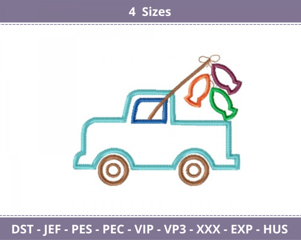 Vehicle Embroidery Design - machine Embroidery  Pattern - 4 Sizes - Instant Download Machine Embroidery Designs