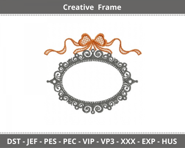 Creative Frame Embroidery Design - Machine Embroidery Pattern -  Instant Download Machine Embroidery Designs