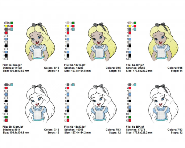 Princess Embroidery Design - Machine Embroidery Pattern - 3 Sizes - 2 Types -  Instant Download Machine Embroidery Designs