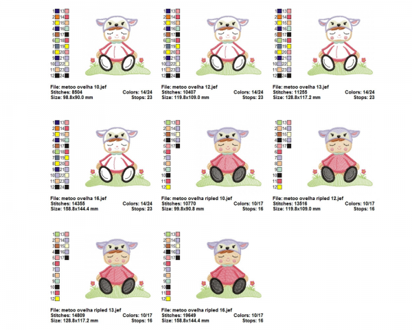 Baby Girl Embroidery Design - Machine Embroidery Pattern - 4 Sizes - 2 Types - instant Download  Machine Embroidery Designs