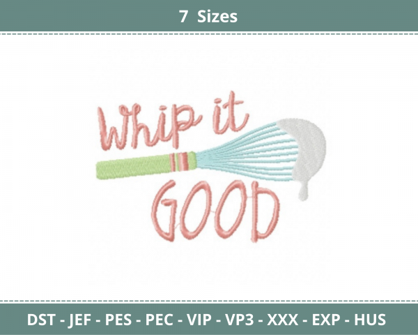Whip it Good Quotes Embroidery Design - Machine Embroidery Pattern - 7 Sizes - Instant Download Machine Embroidery Designs