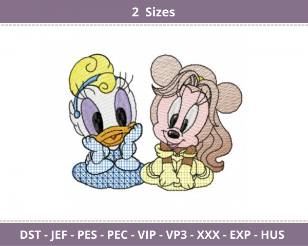 Disney Cartoon Mickey Embroidery Design - Machine Embroidery Design - 2 Sizes - Instant Download Machine Embroidery Designs