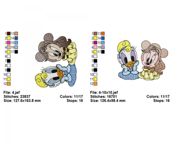Disney Cartoon Mickey Embroidery Design - Machine Embroidery Design - 2 Sizes - Instant Download Machine Embroidery Designs