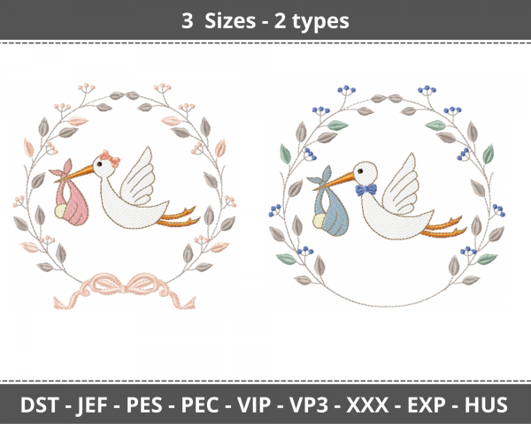 Bird Embroidery Design - Machine Embroidery - 2 Types - 3 Sizes - Instant Download Machine Embroidery Designs